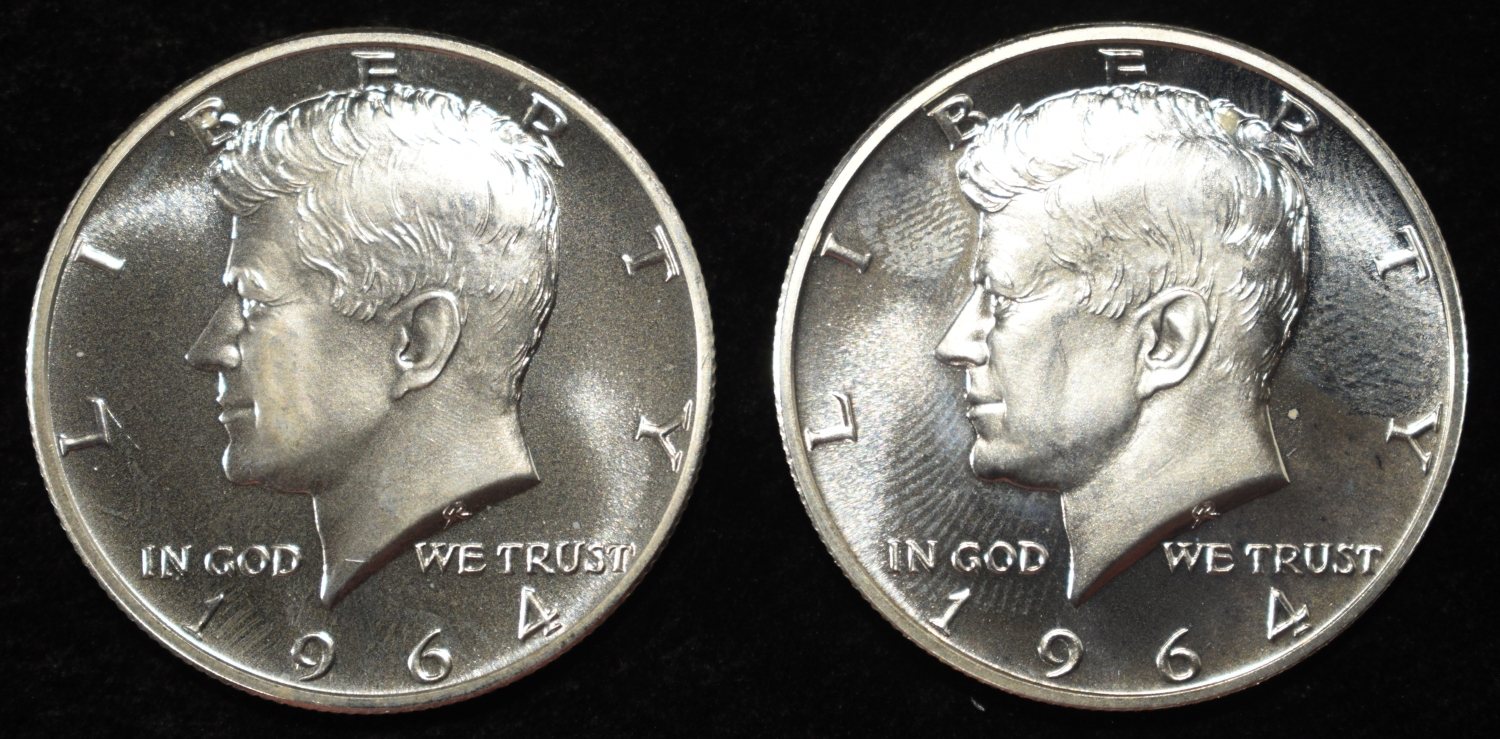 (2) 90% SILVER 1964 KENNEDY HALF DOLLARS PROOF BU