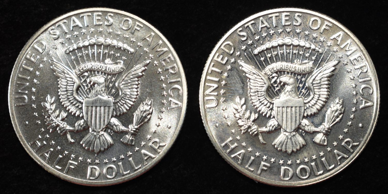 (2) 90% SILVER 1964 KENNEDY HALF DOLLARS PROOF BU