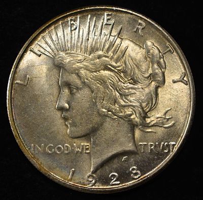 1928-S PEACE DOLLAR CH BU. LEADERS IN ON-LINE AUCTIONS ESTIMATE $600 - $700.