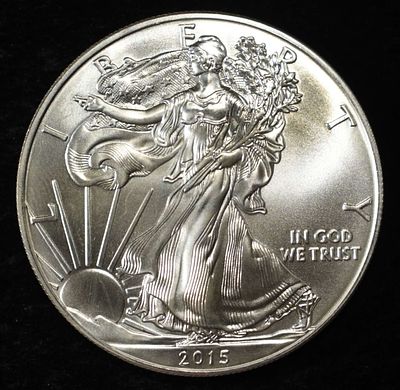 2015 AMERICAN SILVER EAGLE. LEADERS IN ON-LINE AUCTIONS ESTIMATE $110 - $160.