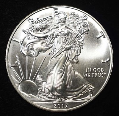 2017 AMERICAN SILVER EAGLE. LEADERS IN ON-LINE AUCTIONS ESTIMATE $110 - $160.