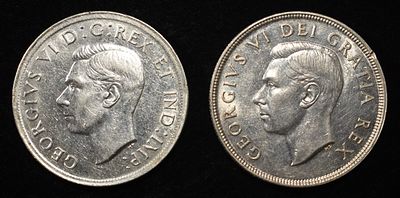 (2) 80% SILVER CANADIAN DOLLARS. WEEKLY COIN & CURRENCY AUCTIONS ESTIMATE $130 - $180.