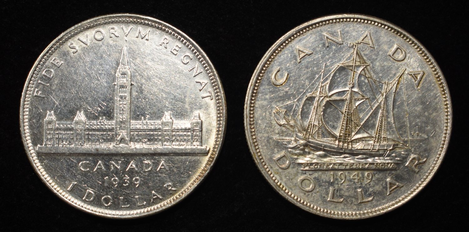 (2) 80% SILVER CANADIAN DOLLARS