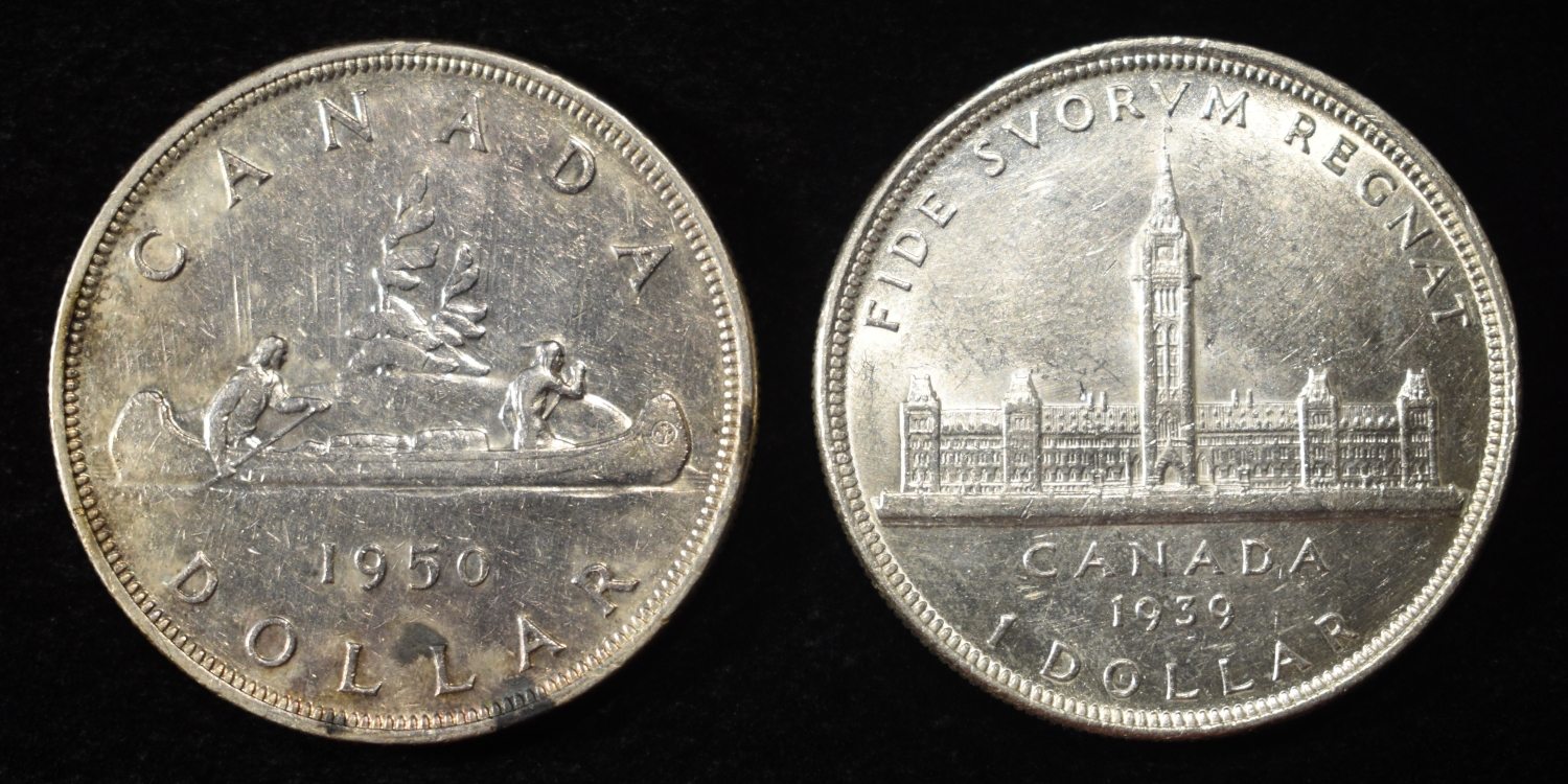 (2) 80% SILVER CANADIAN DOLLARS
