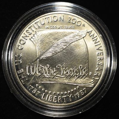 1987 $1 COMMEM CONSTITUTION BICENTENNIAL. TOP RATED AUCTION HOUSE ESTIMATE $150 - $200.