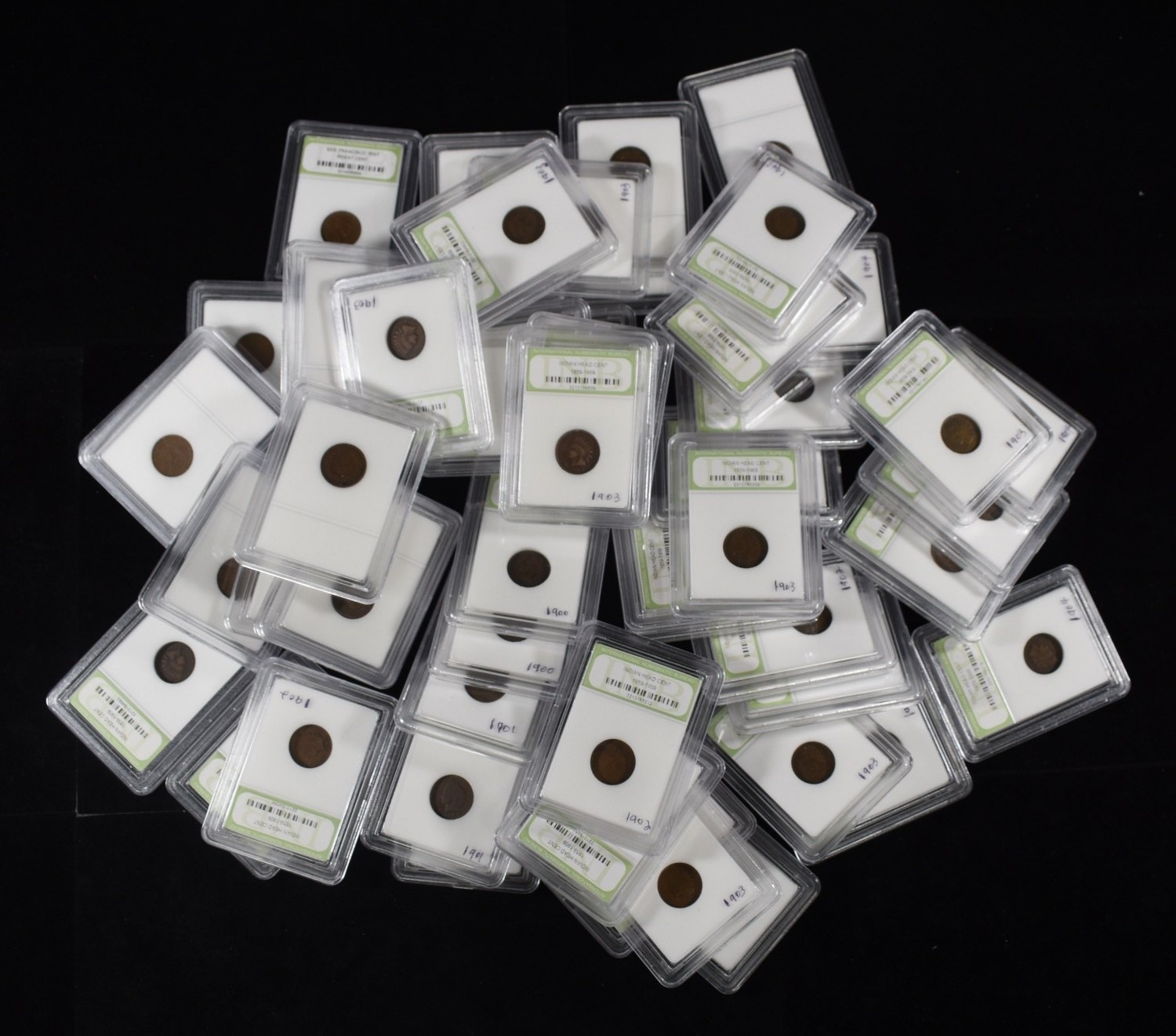 (47) INDIAN & (6) WHEAT CENTS IN CASES