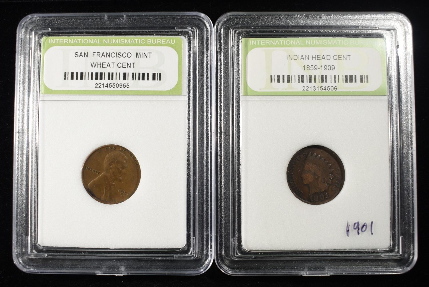 (47) INDIAN & (6) WHEAT CENTS IN CASES