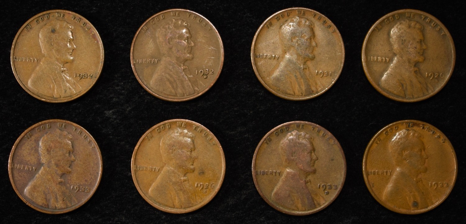 8 NICE EARLY SEMIKEY WHEAT CENTS