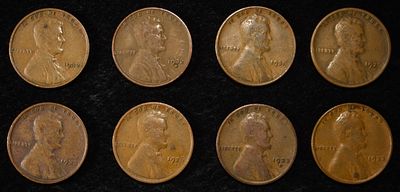 8 NICE EARLY SEMIKEY WHEAT CENTS. (2) 26-D, 31-P, 32-P, 32-D, (2) 33-P & 33-D ESTIMATE $60 - $80.