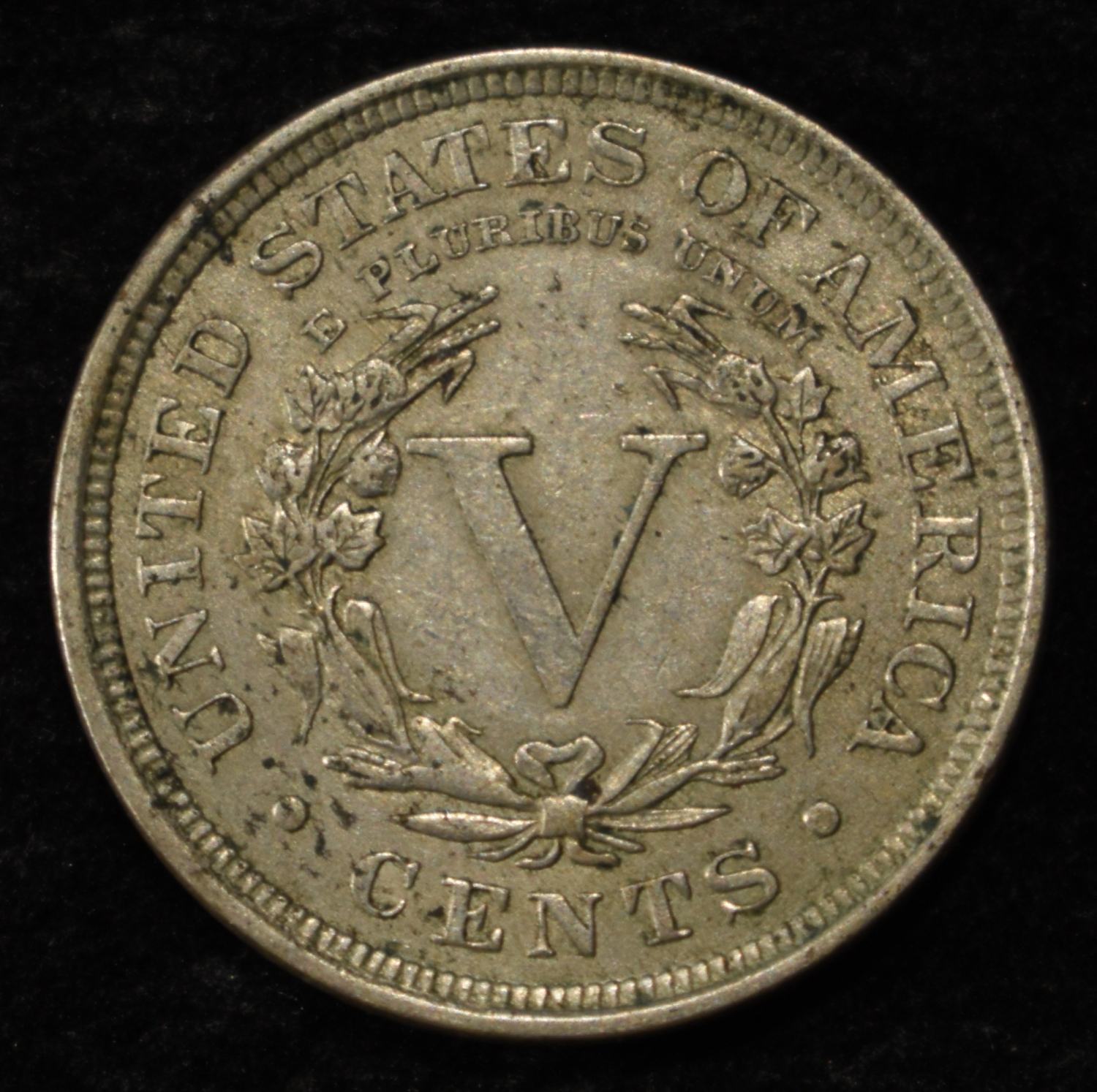 1901 'V' NICKEL AU/BU