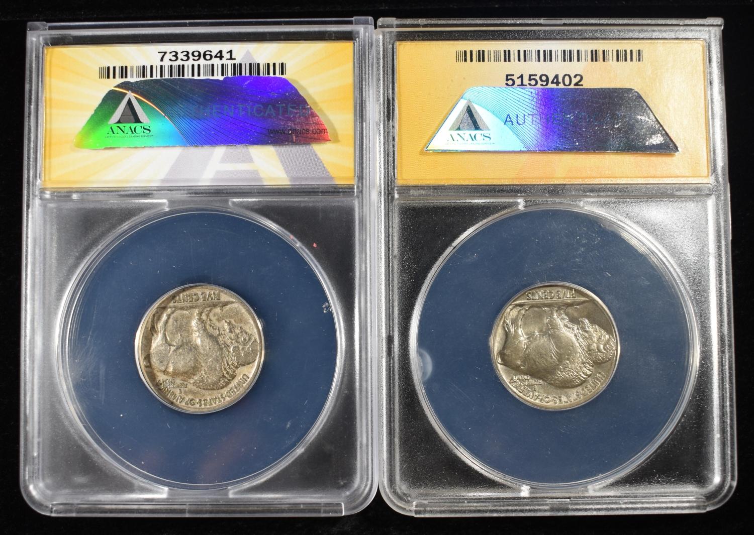 (2) ANACS BUFFALO NICKELS