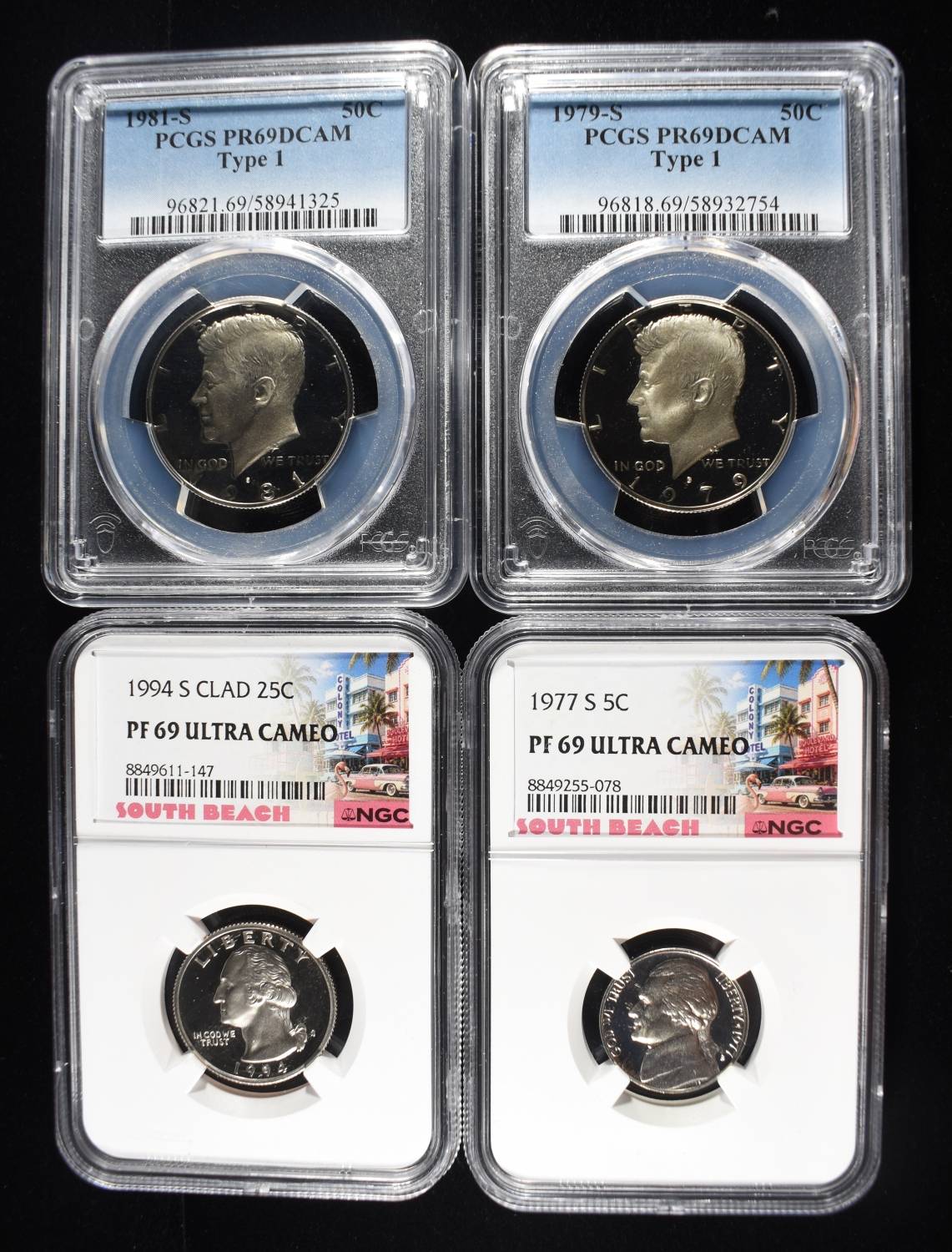 (4) GRADED COIN LOT