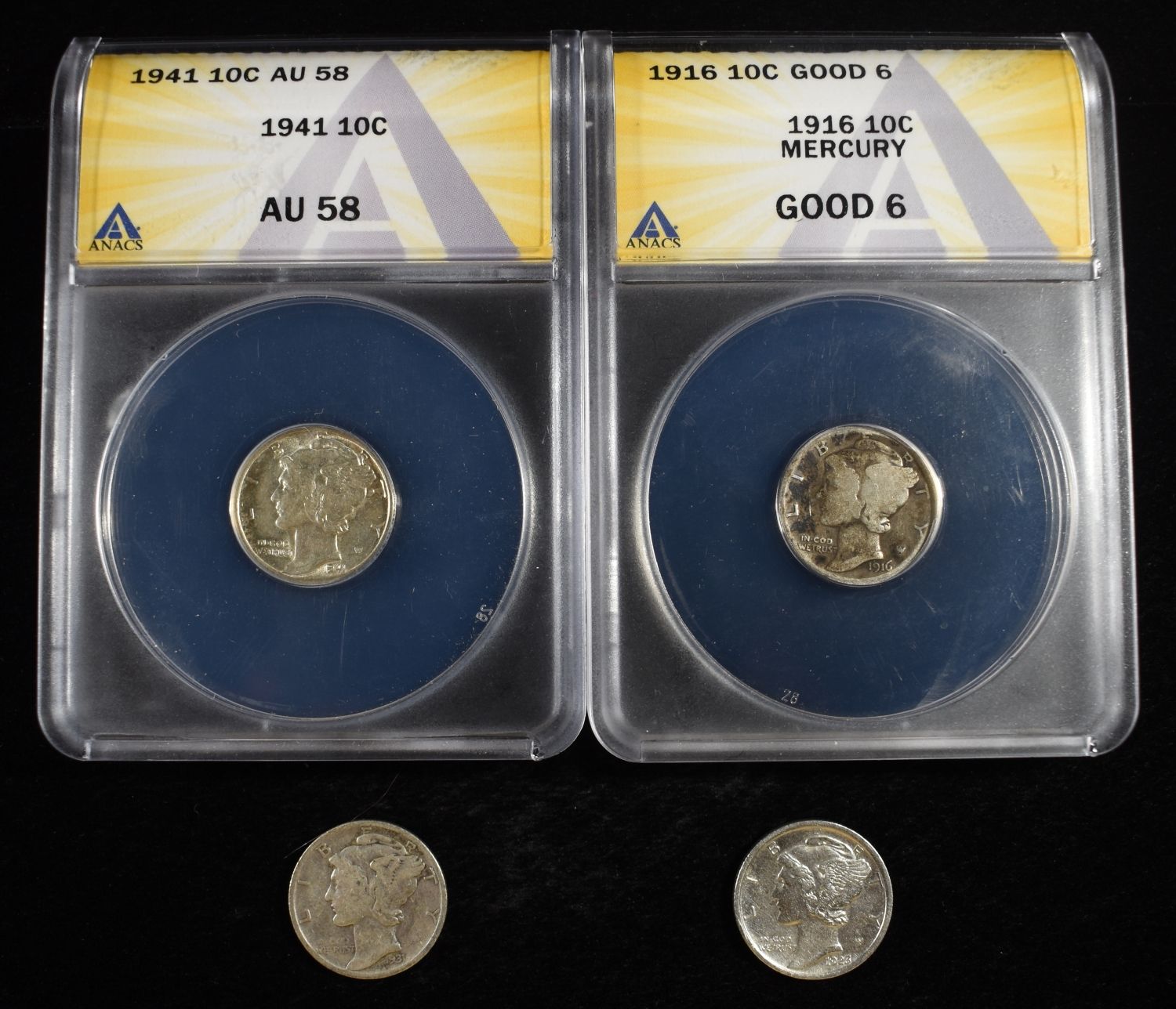 (4) MERCURY DIMES
