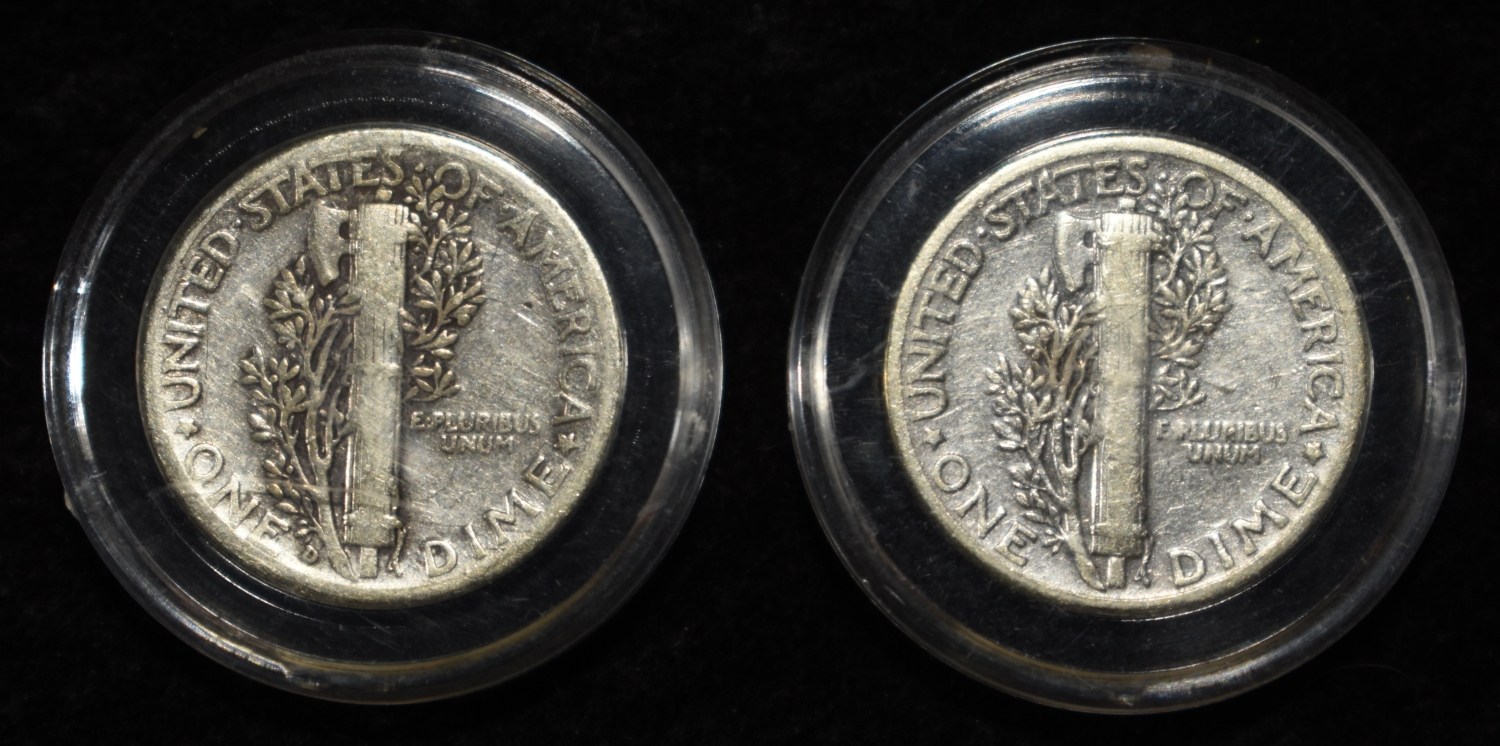 1918-S, 36, 38-D, 40, 41 & 42-D MERCURY DIMES
