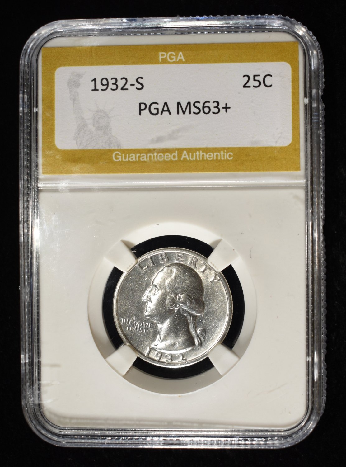 1932-S WASHINGTON QUARTER PGA CH BU