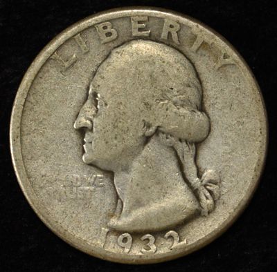 1932-D WASHINGTON QUARTER G/VG. LEADERS IN ON-LINE AUCTIONS ESTIMATE $75 - $100.