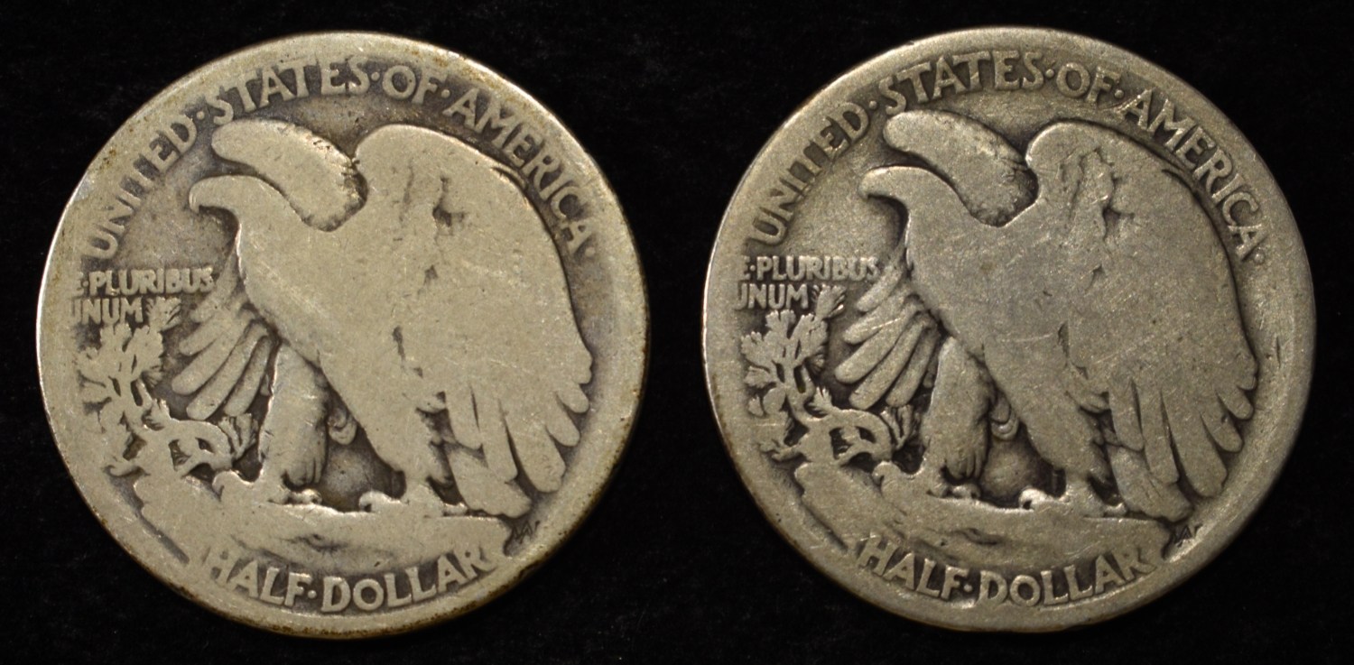 1916-P&D WALKING LIBERTY HALF DOLLARS