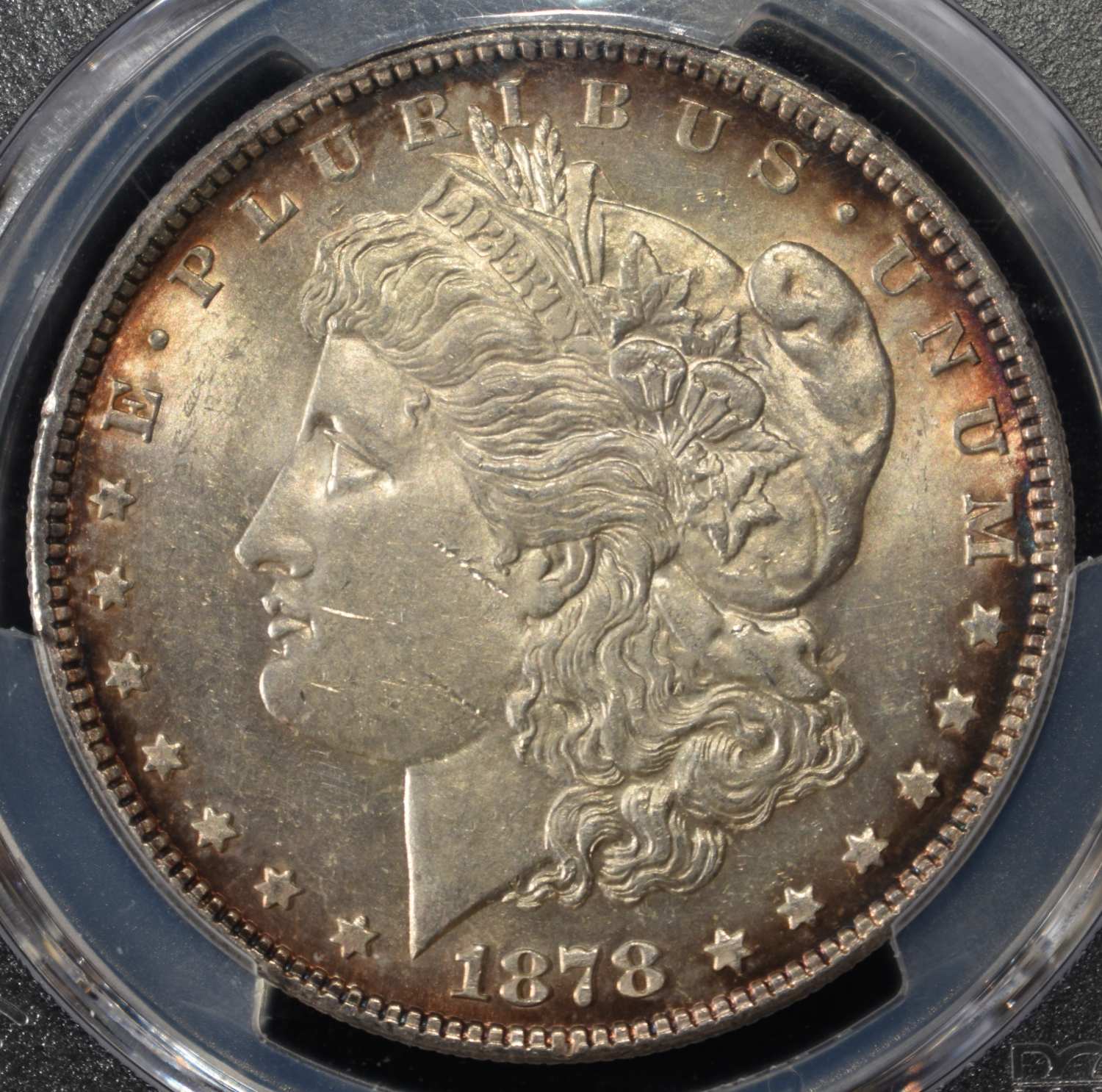 1878 7TF REV. 78 MORGAN DOLLAR PCGS AU-58