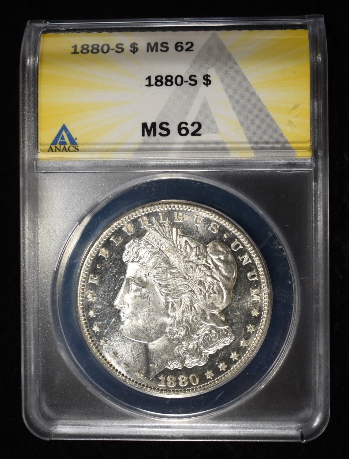 1880-S MORGAN DOLLAR ANACS MS-62