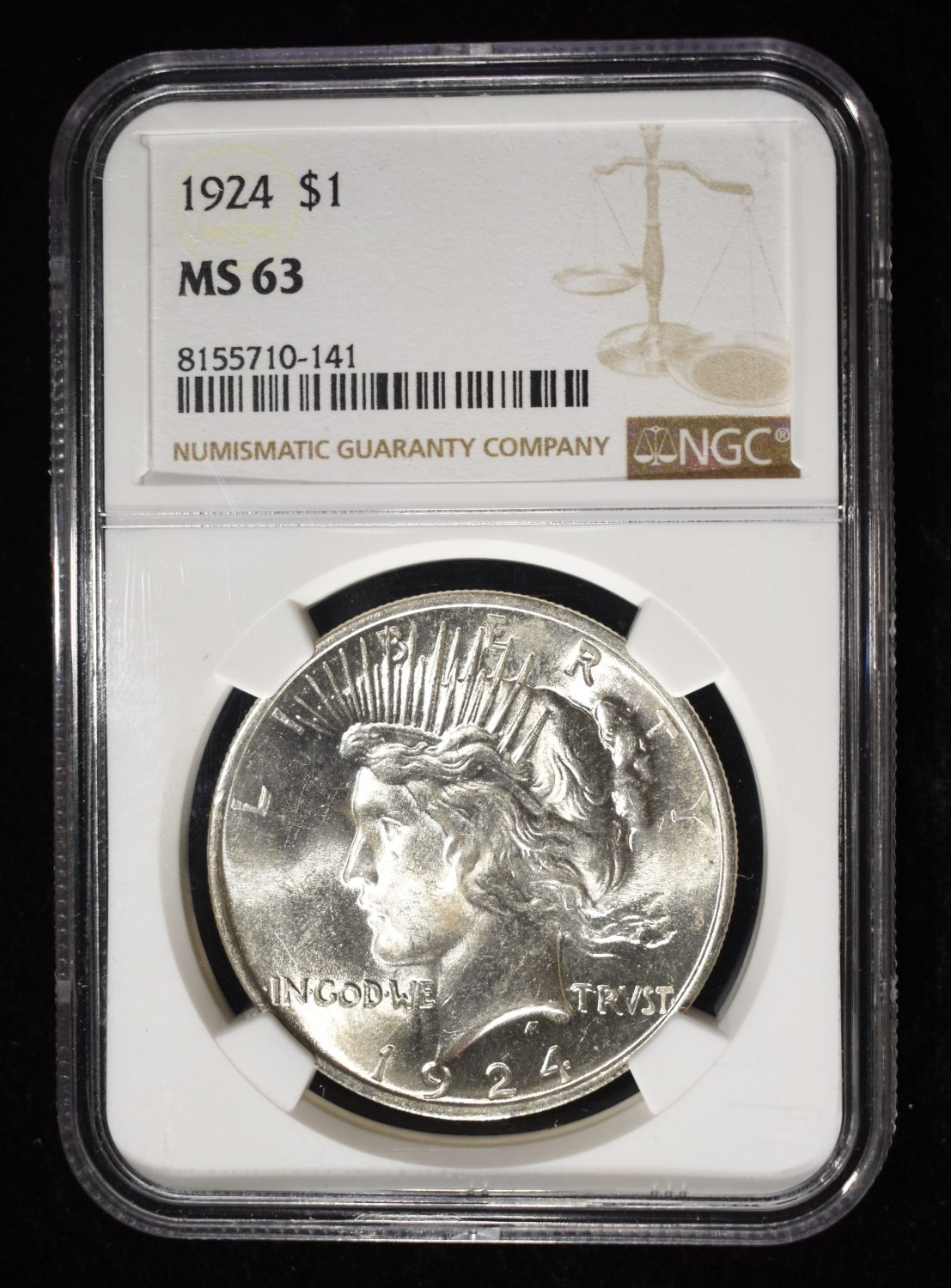 1924 PEACE DOLLAR NGC MS63
