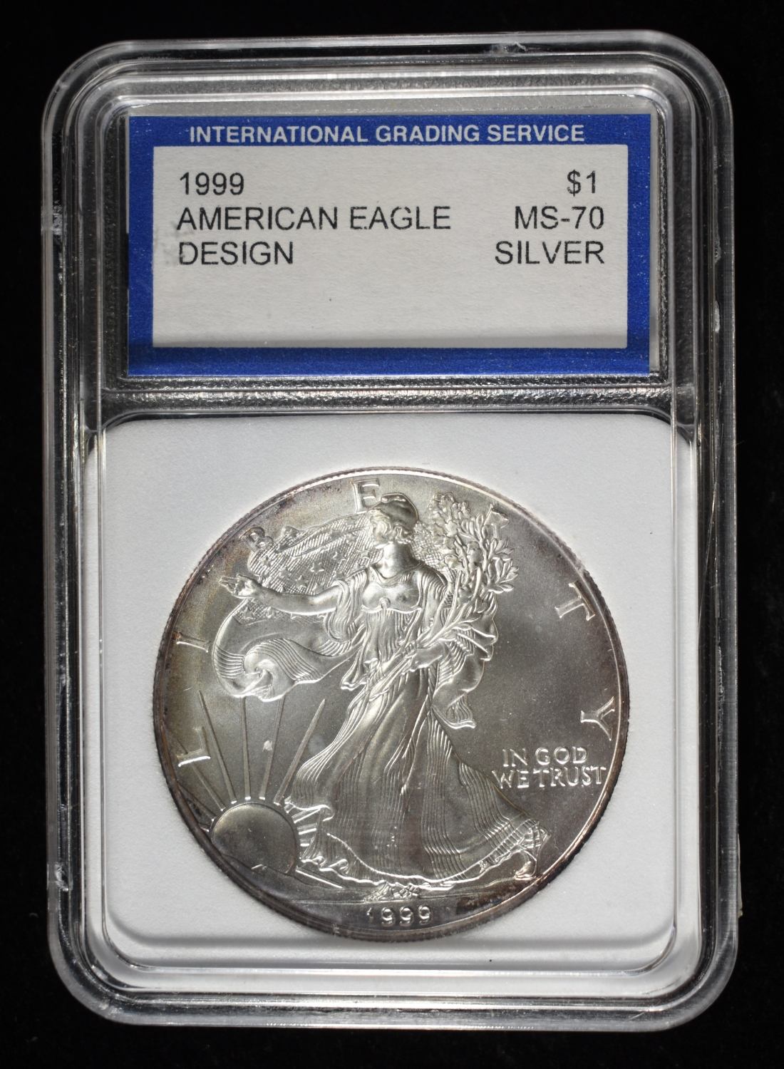 1999 AMERICAN SILVER EAGLE IGS PERFECT GEM BU