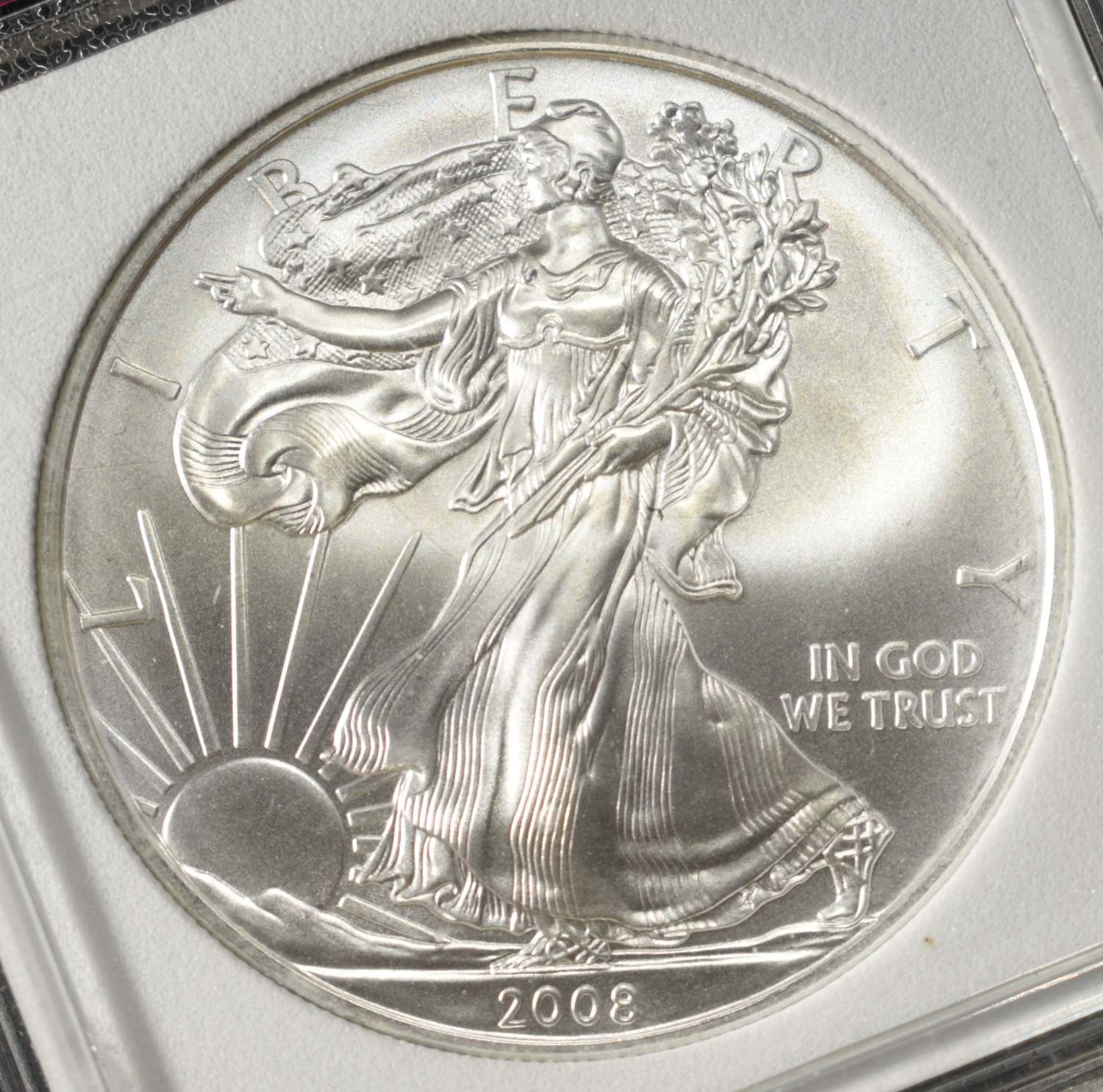 2008 AMERICAN SILVER EAGLE ICGS PERFECT GEM BU
