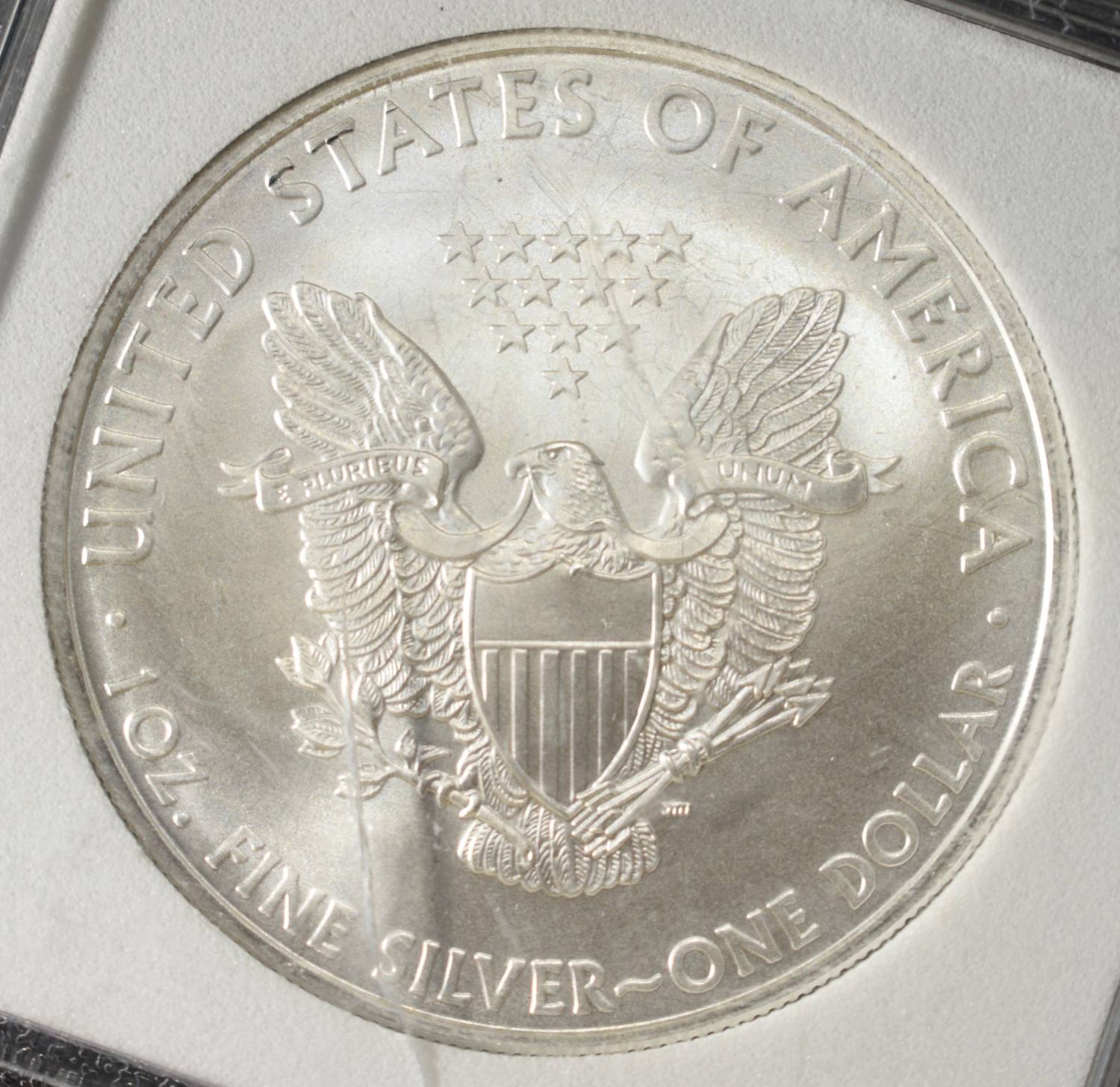 2008 AMERICAN SILVER EAGLE ICGS PERFECT GEM BU