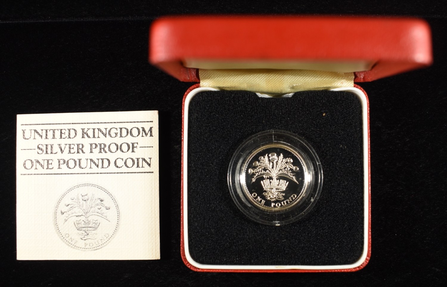 1984 PROOF 1 POUND SCOTTISH THISTLE 92.5% SILVER