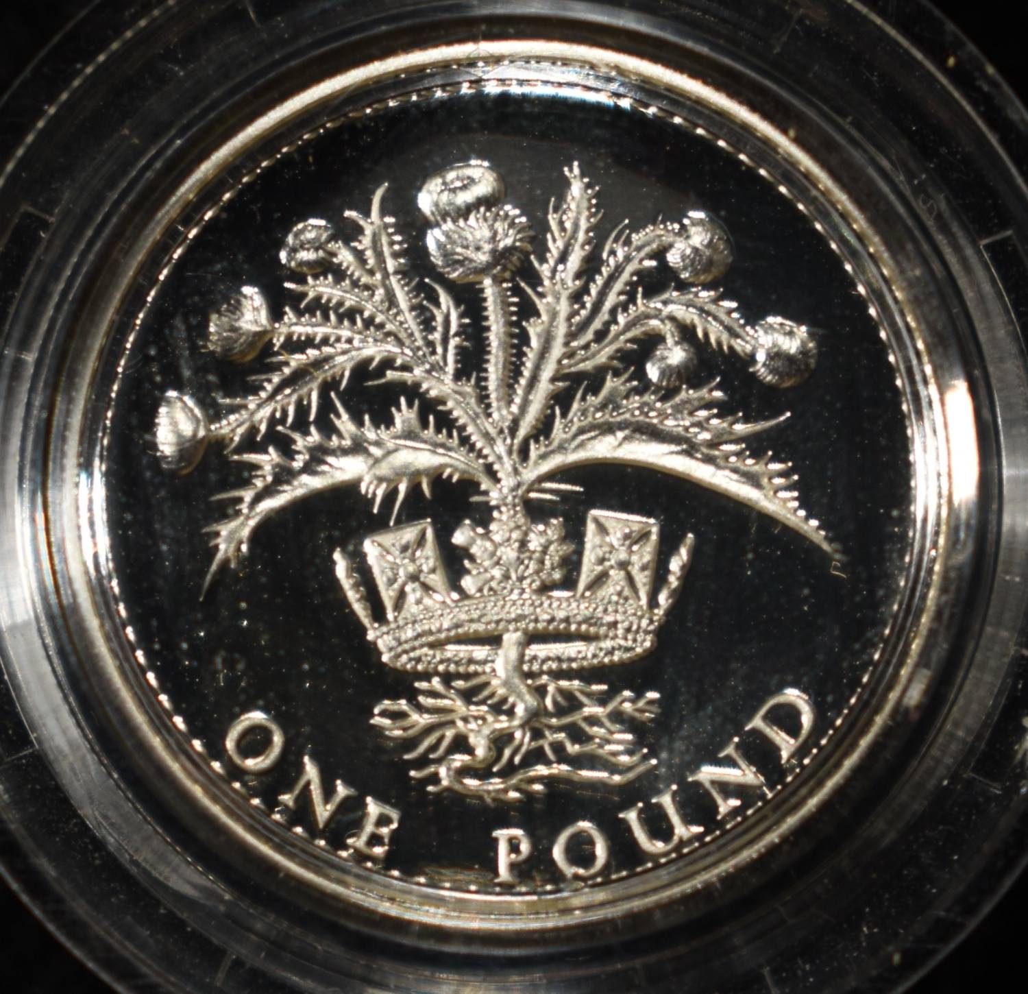 1984 PROOF 1 POUND SCOTTISH THISTLE 92.5% SILVER