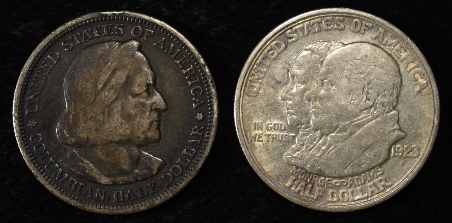 1893 & 1923-S 50C COMMEM COLUMBIAN & MONROE