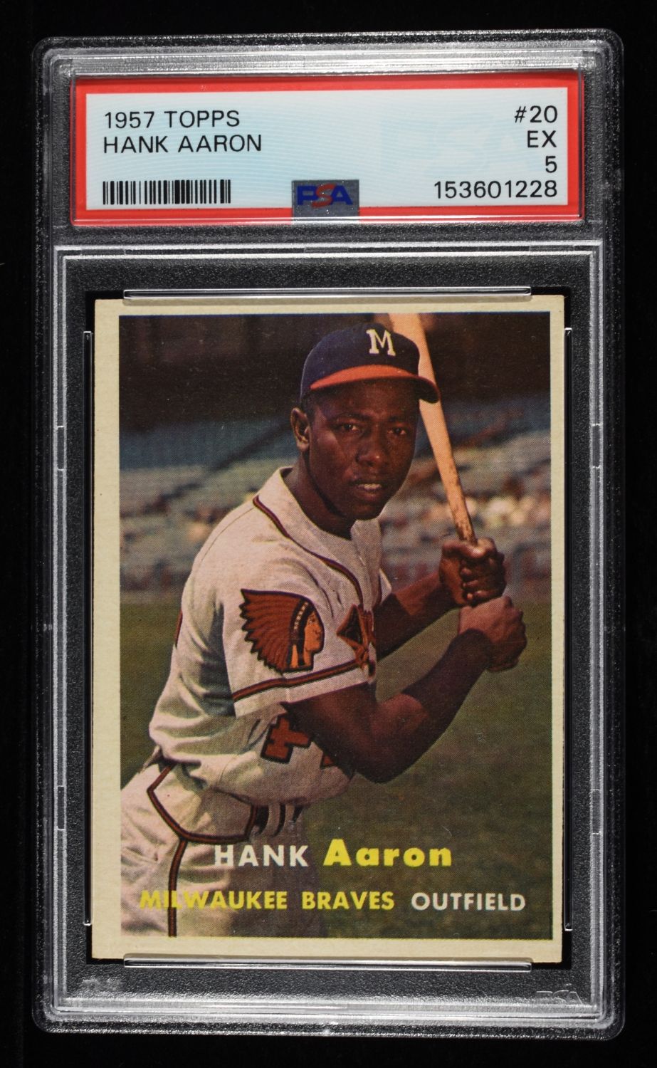1957 TOPPS #20 HANK AARON PSA EX 5