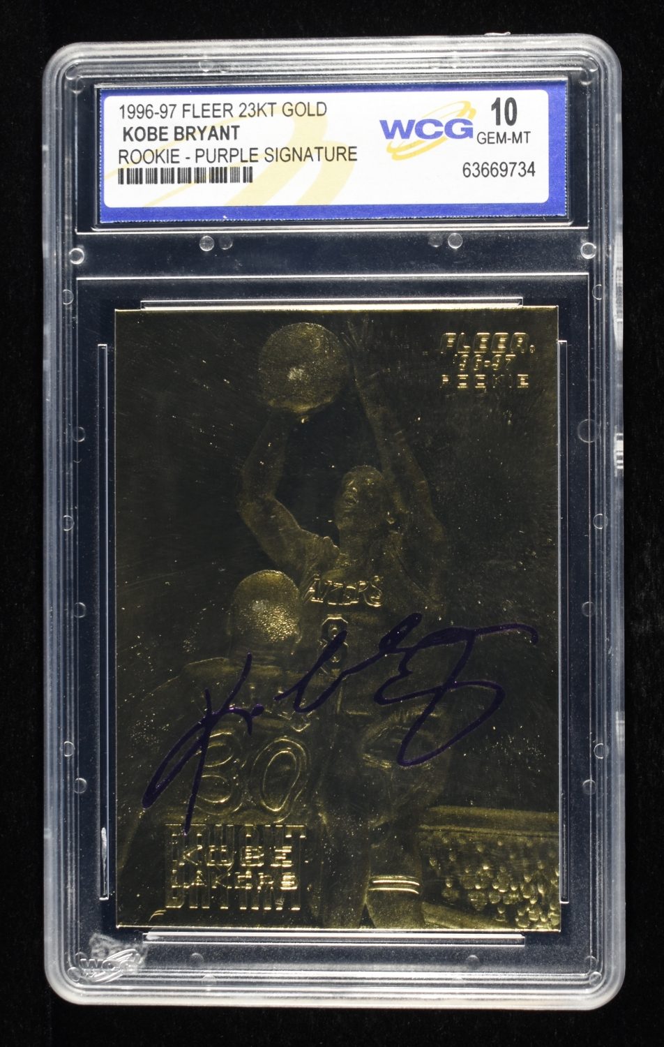1996-97 KOBE BRYANT 23KT GOLD FLEER WCG GEM-NT