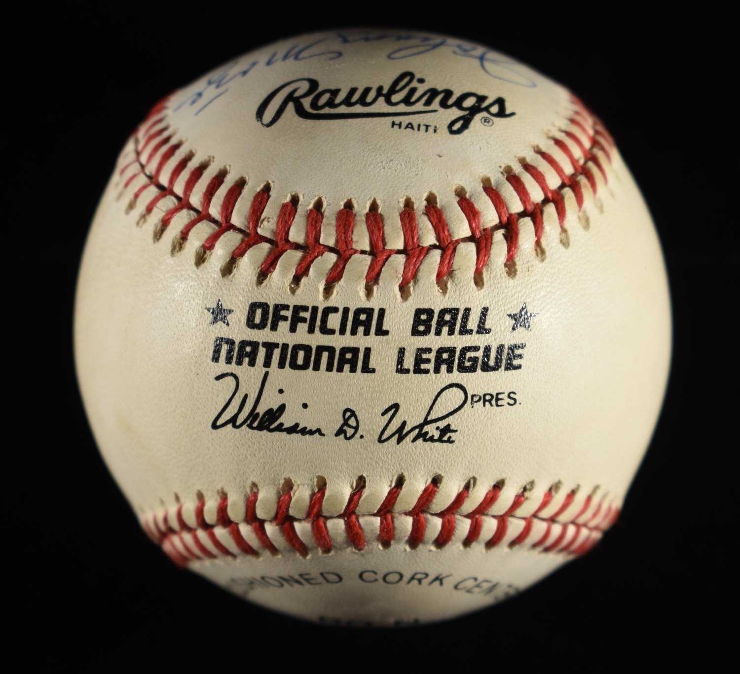 MANTLE, MAYS, MIZE, KINER, FIELDS SIGNED BASEBALL