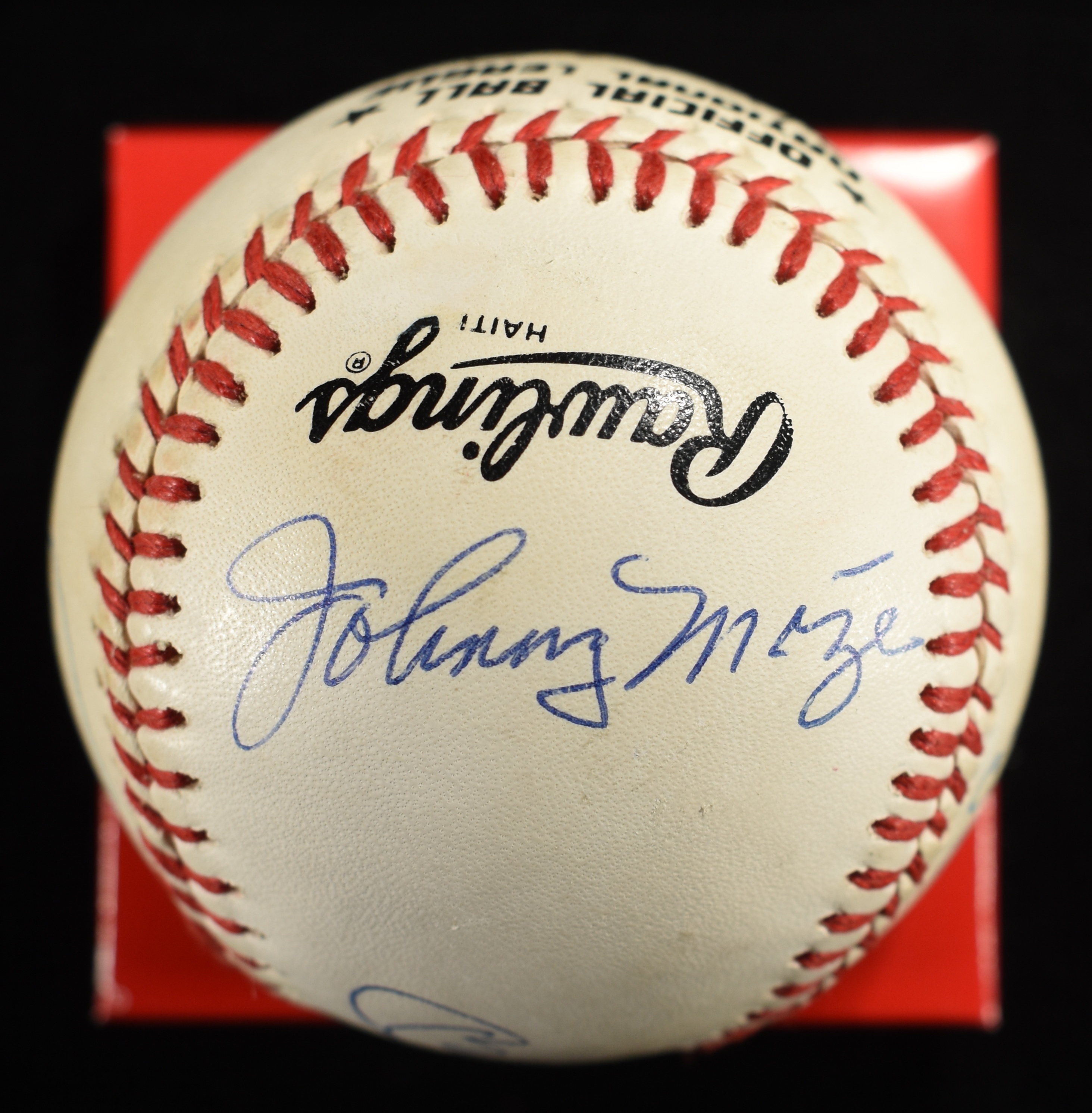 MANTLE, MAYS, MIZE, KINER, FIELDS SIGNED BASEBALL