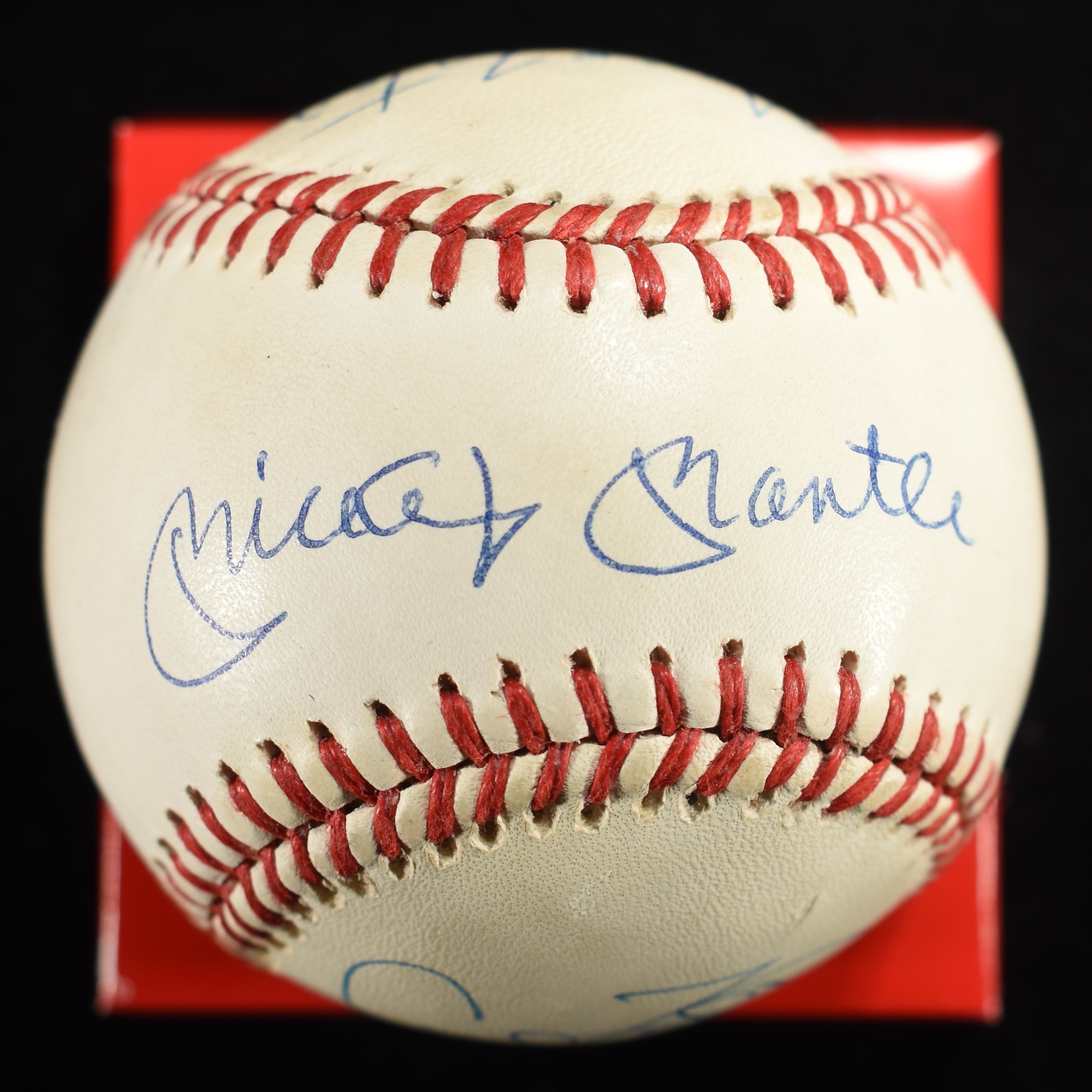 MANTLE, MAYS, MIZE, KINER, FIELDS SIGNED BASEBALL
