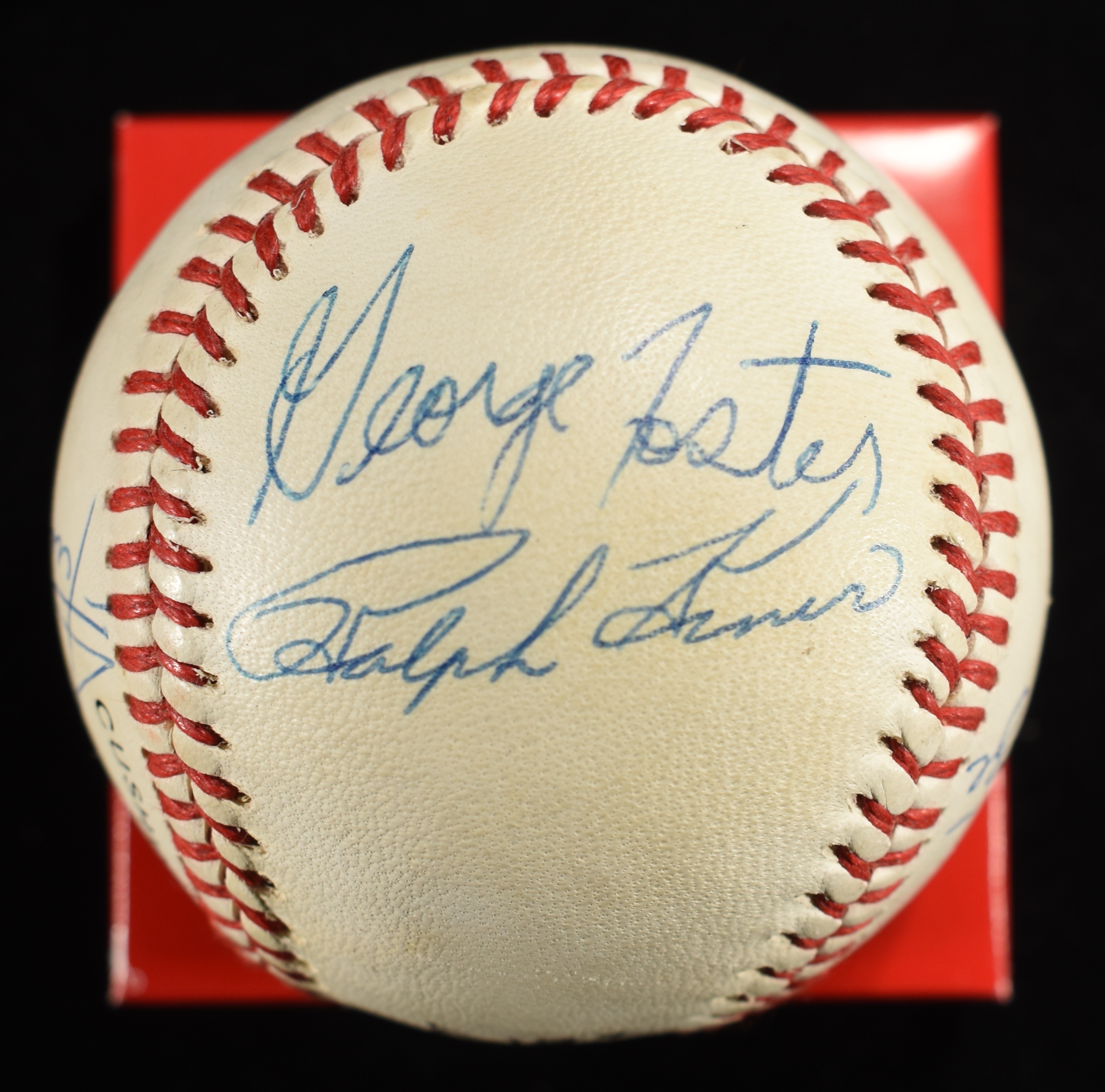 MANTLE, MAYS, MIZE, KINER, FIELDS SIGNED BASEBALL