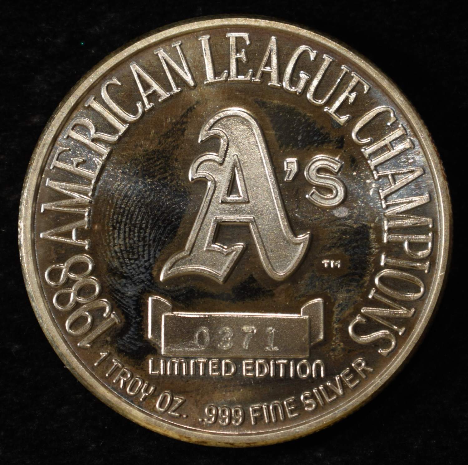 AMERICAN LEAGUE CHAMPIONS 1 OZ .999 SILVER ROUND