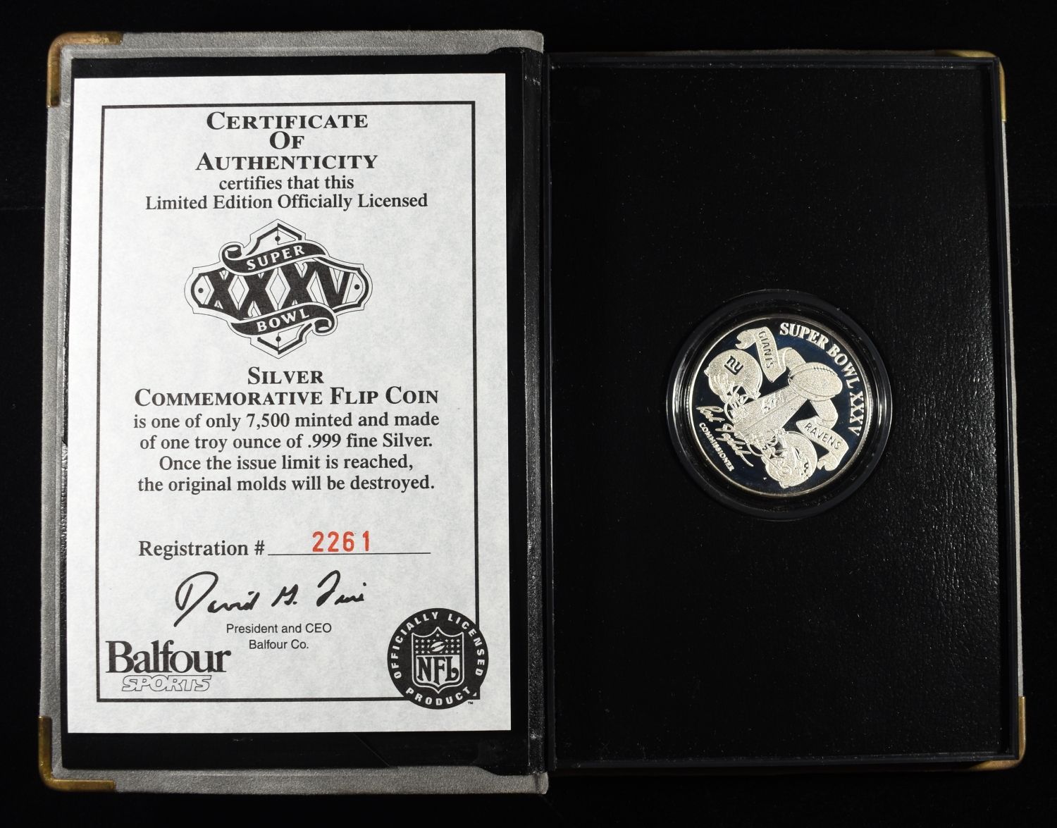 SUPERBOWL XXXV 1 OZ .999 SILVER ROUND