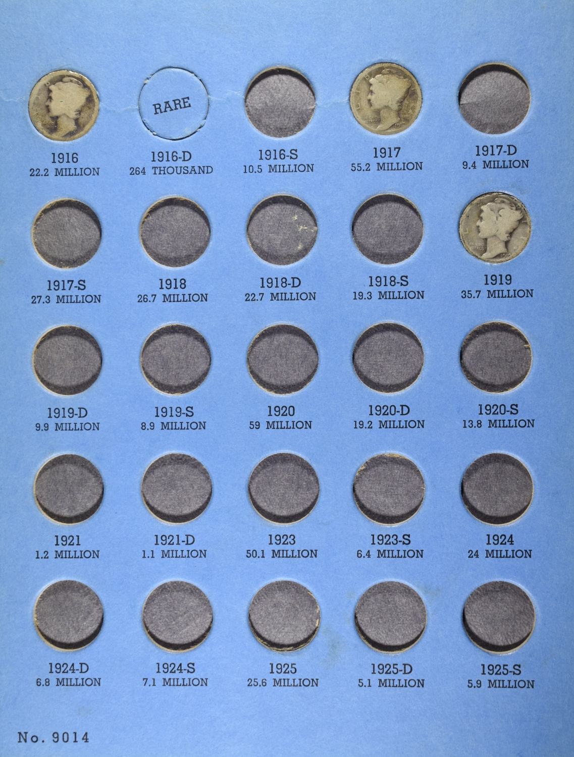 MERCURY HEAD DIMES COLLECTION WHITMAN