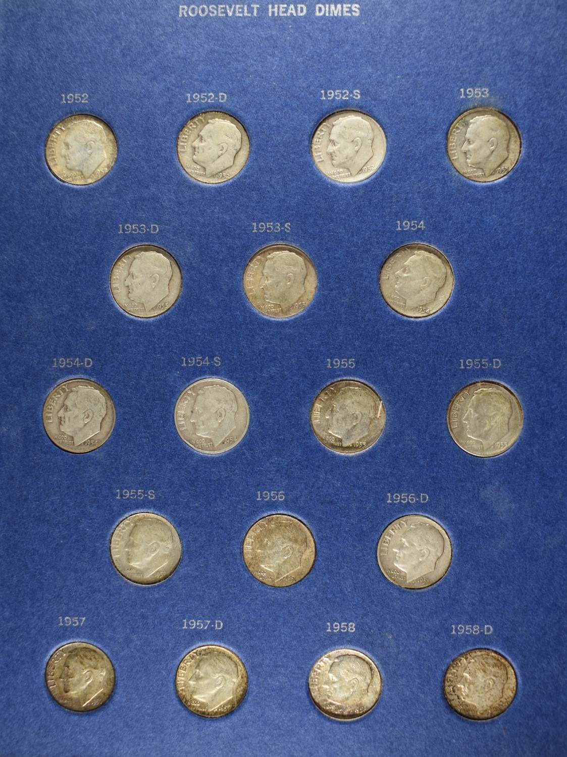 ROOSEVELT DIMES COLLECTION SHORE LINE COIN