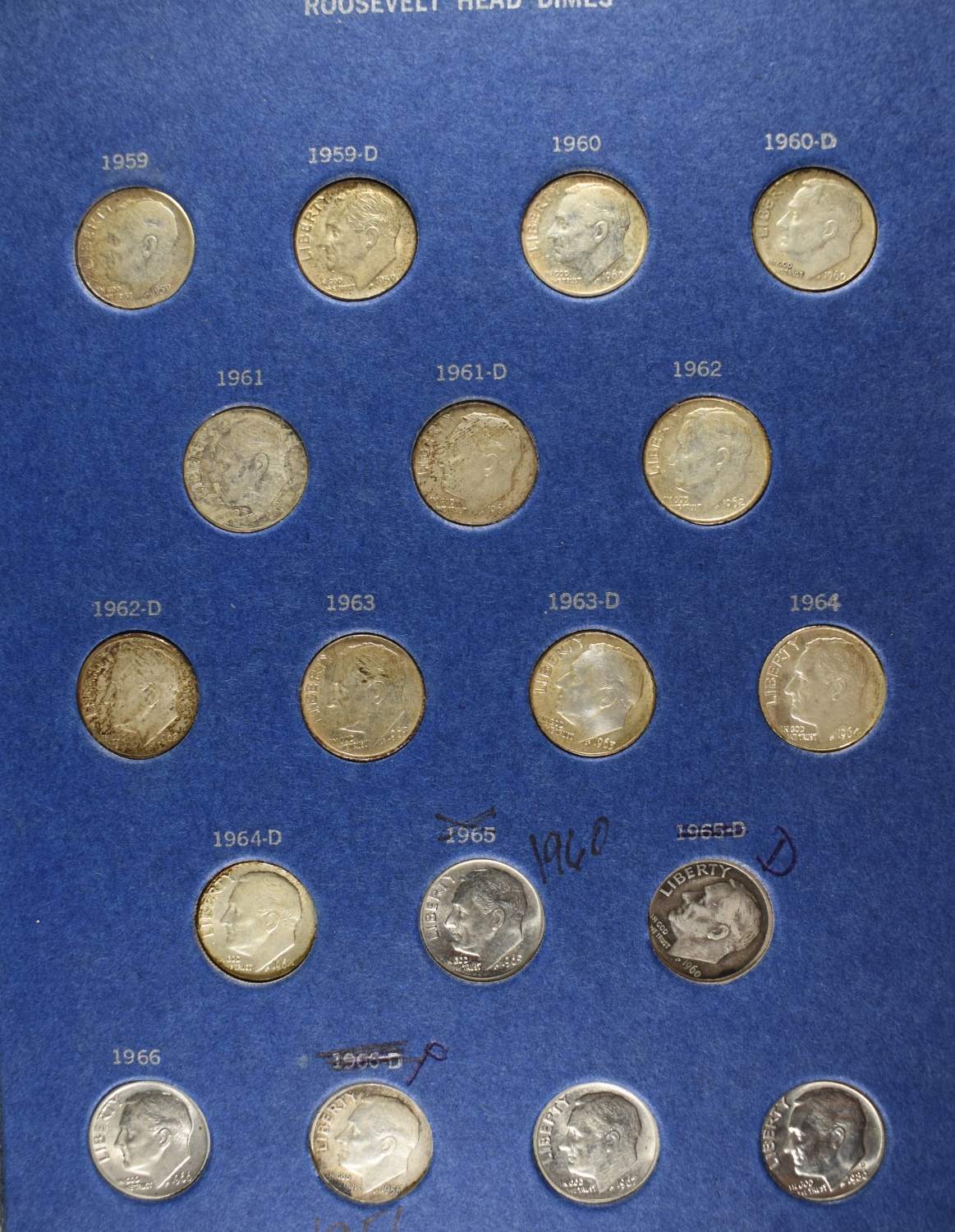 ROOSEVELT DIMES COLLECTION SHORE LINE COIN