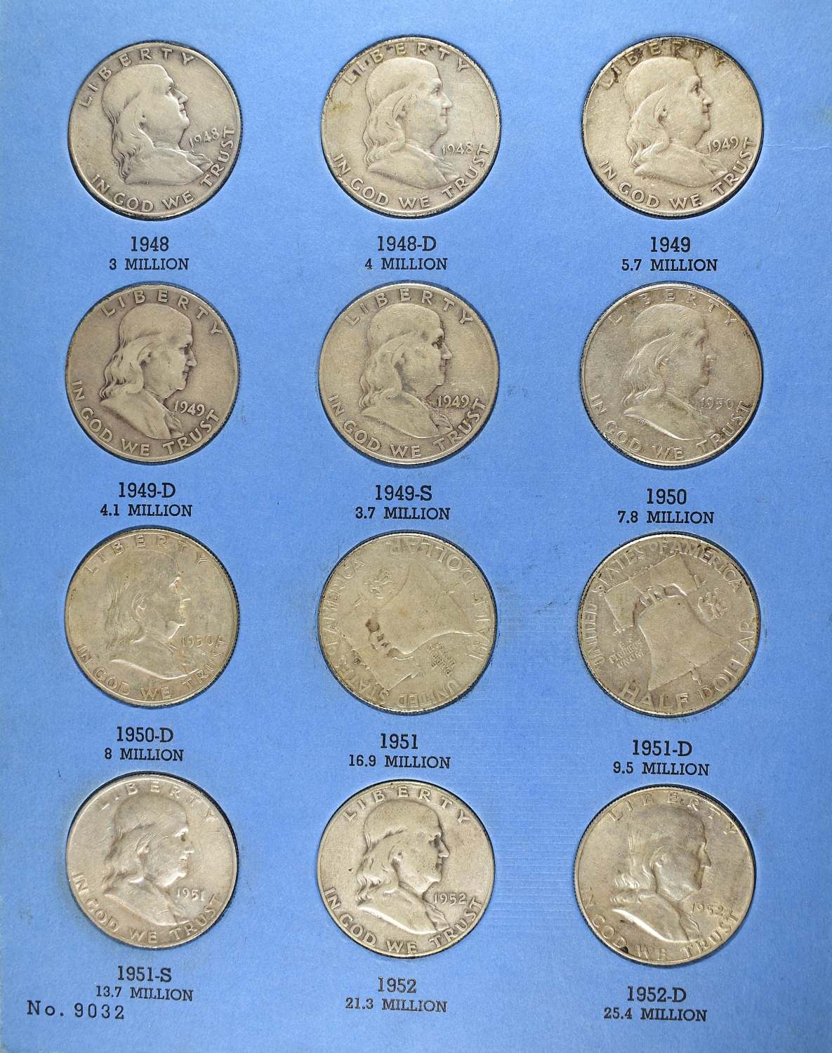 BENJAMIN FRANKLIN HALF DOLLARS COLLECTION COMPLETE