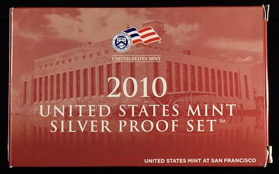 2010 US SILVER PROOF SET. WEEKLY COIN & CURRENCY AUCTIONS ESTIMATE $150 - $200.