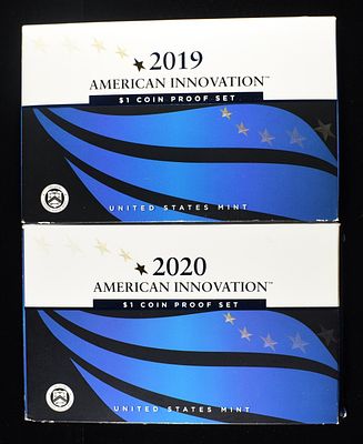 2019 & 2020 $1 INNOVATION PROOF SETS. BID WITH SILVER CITY AUCTIONS ESTIMATE $75 - $100.