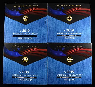 2019 $1 INNOVATION NJ, DE & (2) PA. WEEKLY COIN & CURRENCY AUCTIONS ESTIMATE $60 - $80.