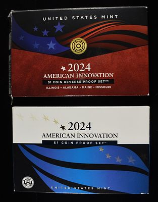 2024 $1 INNOVATION PROOF & REVERSE PROOF SETS. LEADERS IN ON-LINE AUCTIONS ESTIMATE $75 - $100.