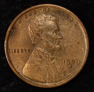 1909-S WHEAT CENT VF/XF. WEEKLY COIN & CURRENCY AUCTIONS ESTIMATE $110 - $160.
