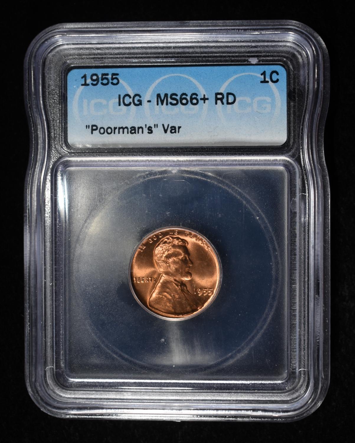 1955 WEHAT CENT POORMANS ICG MS66+ RD
