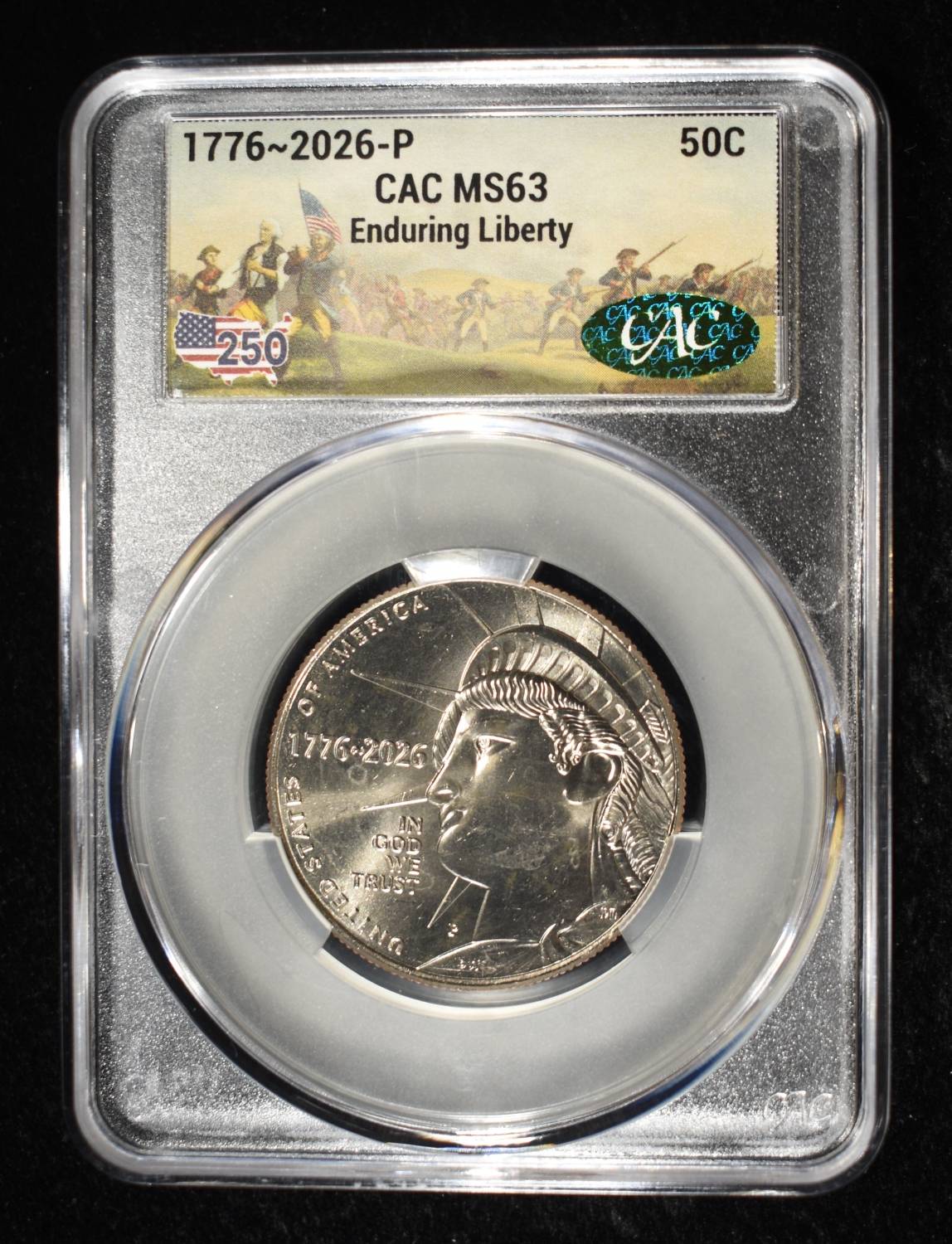 1776-2026-P ENDURING LIBERTY HALF DOLLAR CAC MS-63