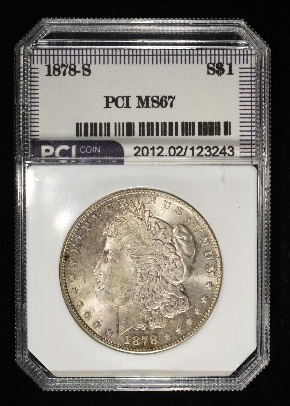 1878-S MORGAN DOLLAR PCI SUPERB GEM BU PL. CHECK OUT OUR UPCOMING AUCTIONS ESTIMATE $3400 - $3600.